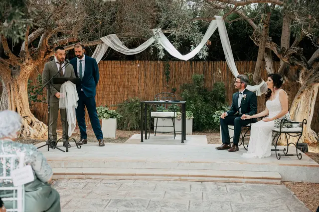 Boda de Anna y Daniel en Jardines La Cartuja ceremonia