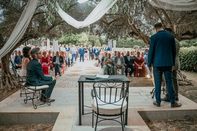 Boda de Anna y Daniel en Jardines La Cartuja ceremonia