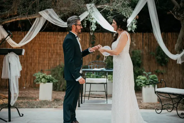 Boda de Anna y Daniel en Jardines La Cartuja ceremonia