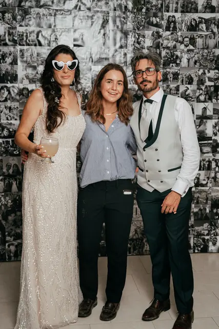 Boda de Anna y Daniel en Jardines La Cartuja photocall