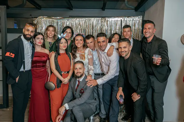 boda el teular fany david invierno photocall