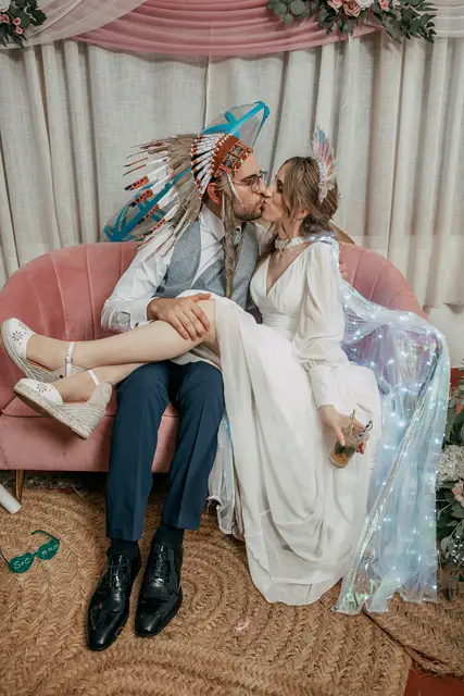 Fotografía de boda en Venta La Chata photocall