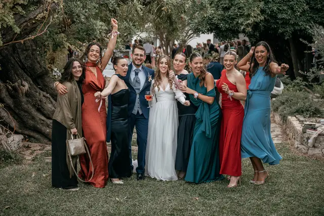 Fotografía de boda en Venta La Chata coctel grupales