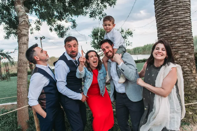 Boda civil dia Sandra Jorge Tancat Albufera Abril 2025 grupales photocall