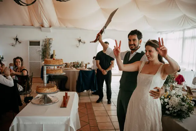 Boda de Vega y Pablo en Masía de Lacy, Náquera banquete