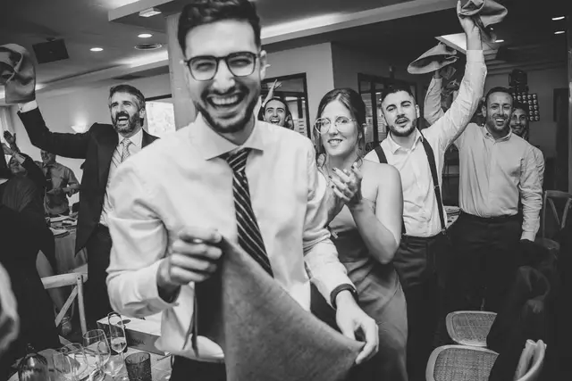 Reportaje boda San Patrcio Celia Ruben BW banquete