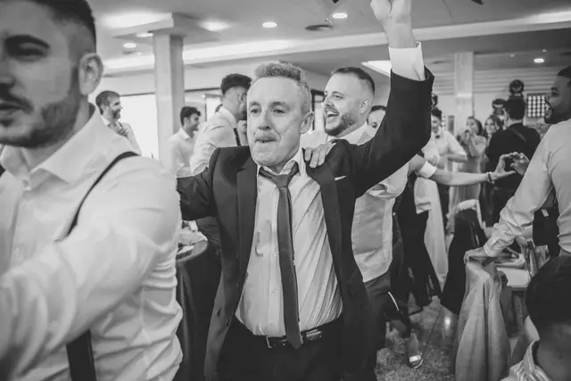 Reportaje boda San Patrcio Celia Ruben BW banquete