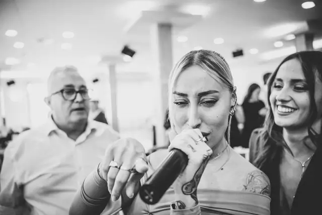 Reportaje boda San Patrcio Celia Ruben BW banquete