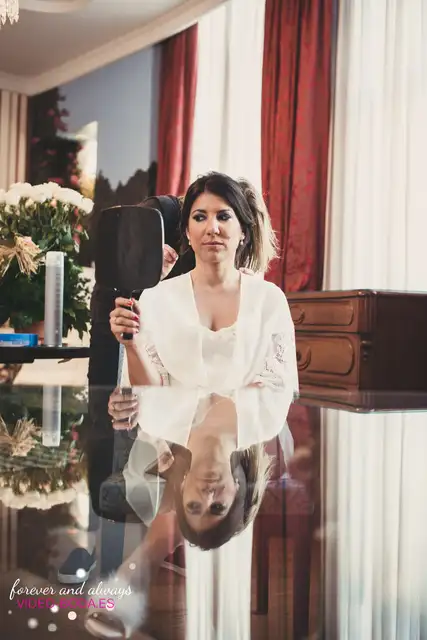 Retratos de Cristina antes de salir hacia la iglesia