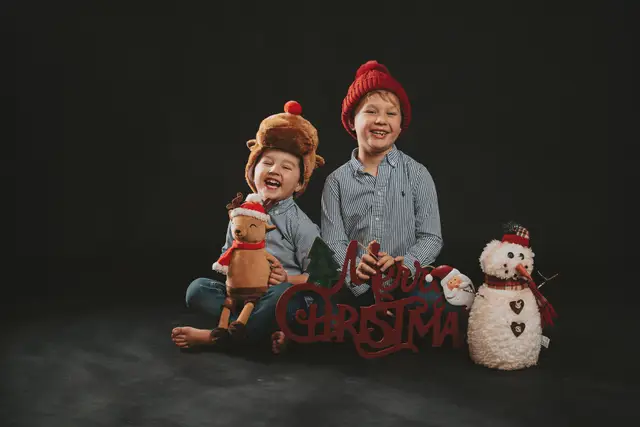 sesion embarazo Nueria Raul divertidas navidad