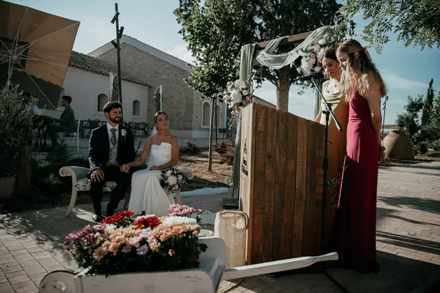 Reportaje boda Bodega Finca Calderon Requena ceremonia