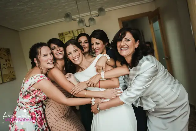 Nuria con su familia antes de salir hacia Huerto Barral