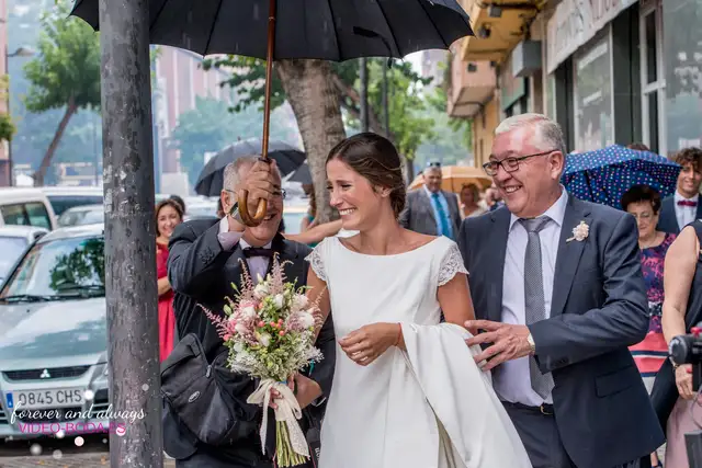 Nuria con su familia antes de salir hacia Huerto Barral