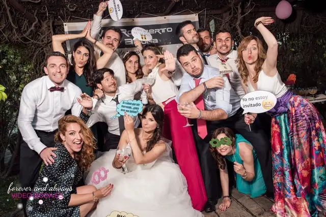 photocall con revelado en la boda