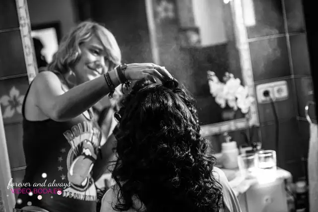 fotografía peluquería novia