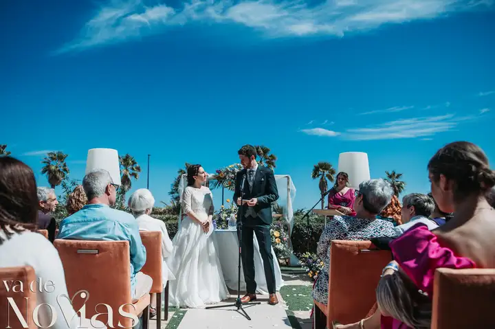 boda hotel las arena angela sergio ceremonia portada sesion pareja