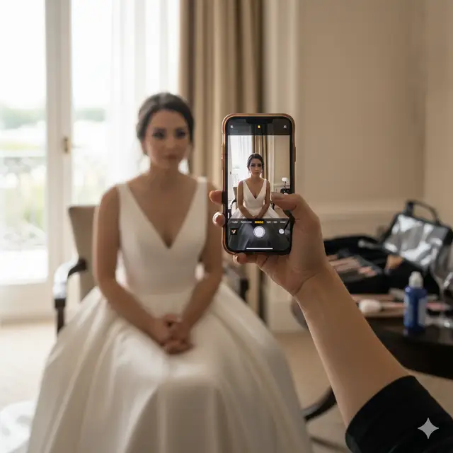 Preparativos de novia antes de una boda