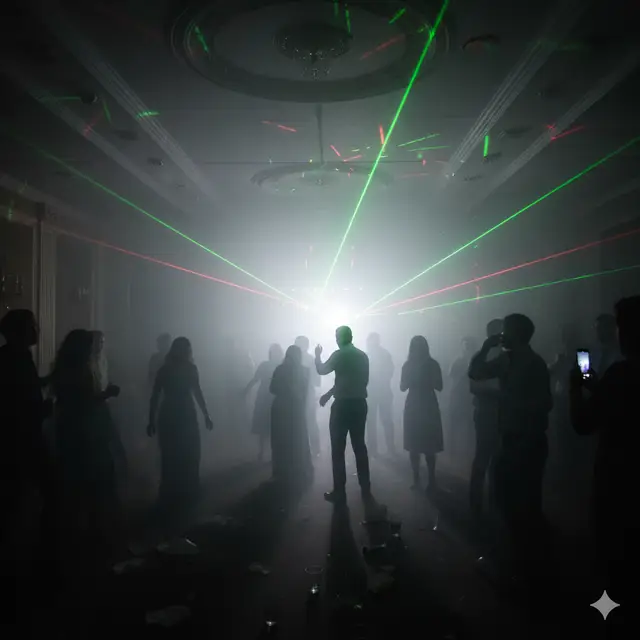 Iluminación profesional durante una fiesta de boda
