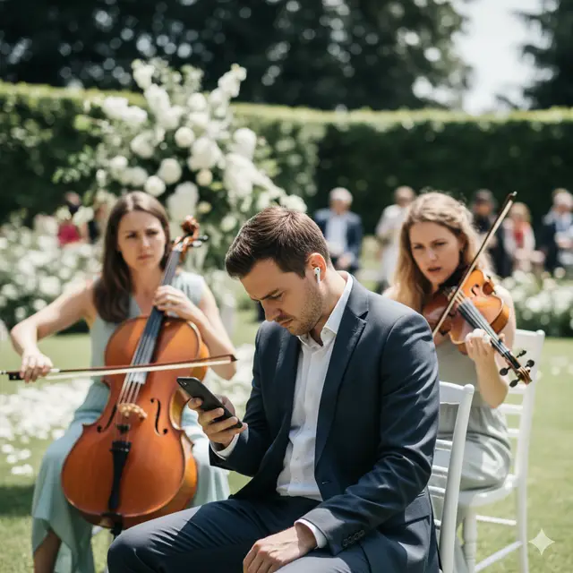 Músicos durante una ceremonia de boda